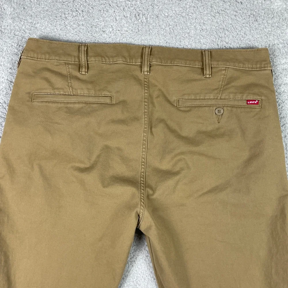 Levis XX Chino Standard Taper Pants Mens 38x30‎ (Fits 36x28) Brown Stretch Khaki